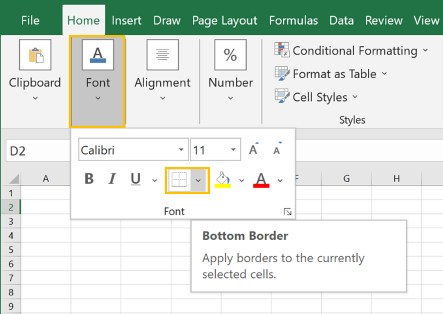 Excell Border Excel Fundamentals Beginner Level → Lesson 3.2: Cell Borders and ...